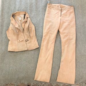 Cache tan 100% goat Suede top and bottom
